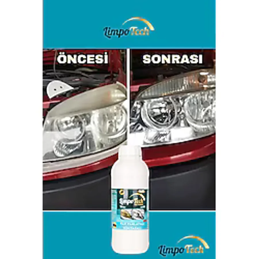 LİMPO TECH Yeni Nesil Buharlı Araba Far Temizleme Solüsyonu Far Parlatma Solüsyonu 250ml