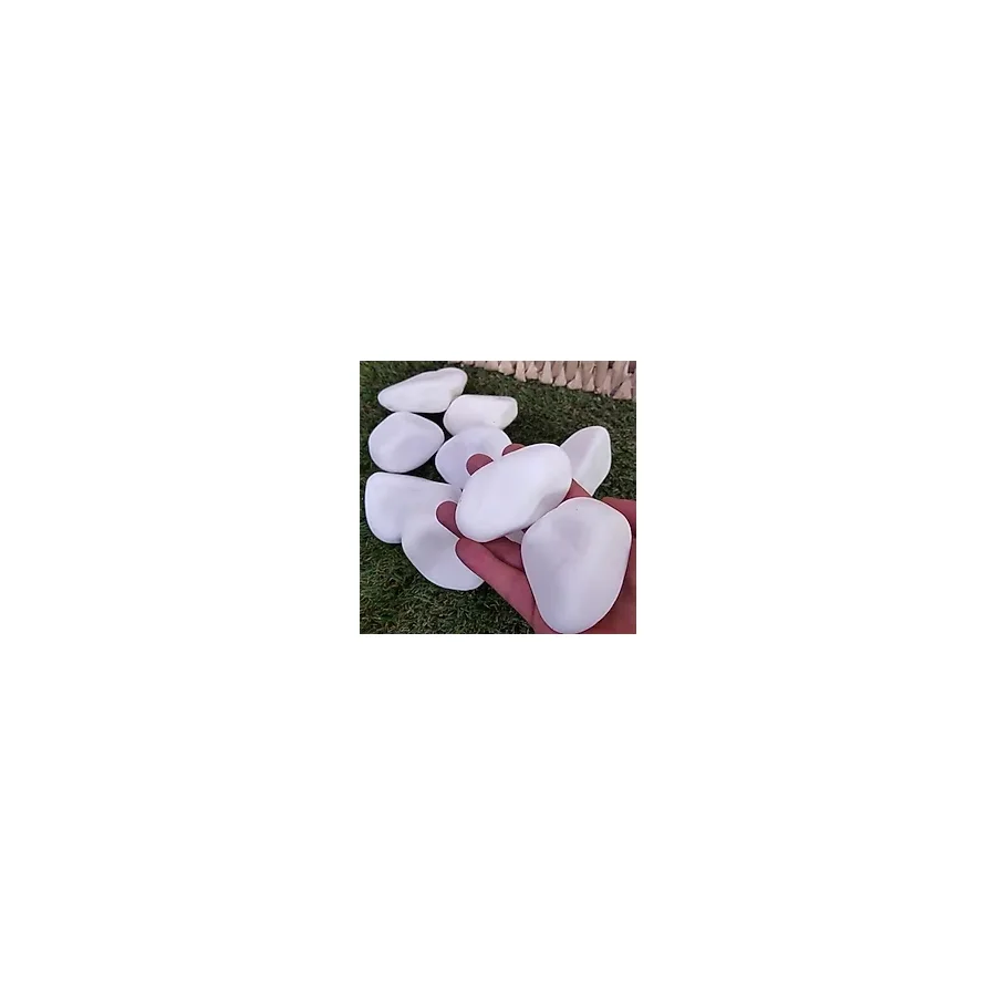 Lin Dekor Beyaz Dolomit Taş 4-6 cm 250 kg Dere Taşı Çakıl Taşı Bahçe Süs Taşı Peyzaj Taşı Dekoratif Taş