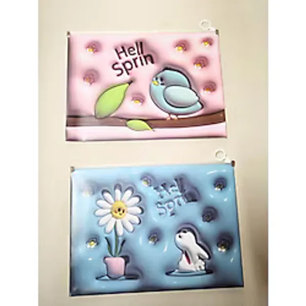 Linea 3D Pofuduk Görünümlü A4 Şeffaf Fermuarlı Zarf Dosya -24x33 cm Fonksiyonel Çok Amaçlı Evrak Dosyası (2 Ürün Birlikte)