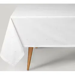 Linens Begonia 150x300 cm Masa Örtüsü Optik Beyaz