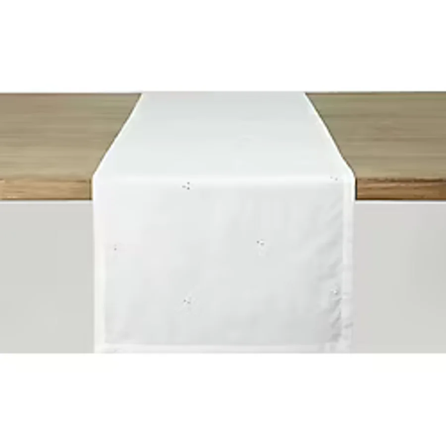 Linens Begonia 45x170 cm Runner Optik Beyaz