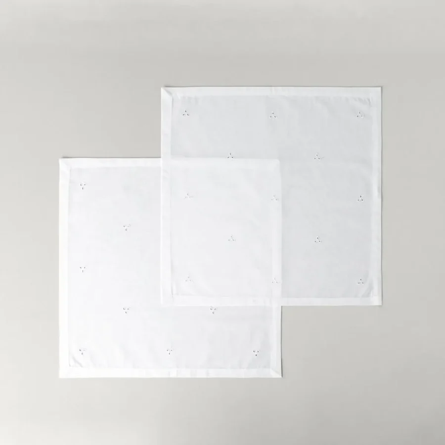 Linens Begonia 45x45 cm 2'li Peçete Optik Beyaz