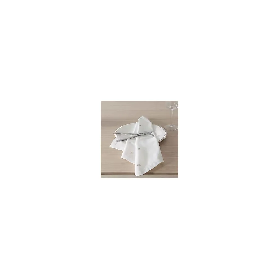 Linens Foglia 2'li 45x45 cm Peçete Ekru-Gold