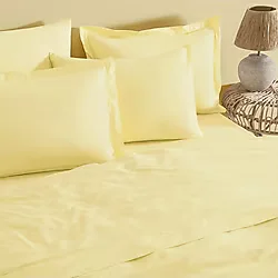 Linens Mix & Match Pamuk Saten 2'li Standart Yastık Kılıfı Seti Sarı