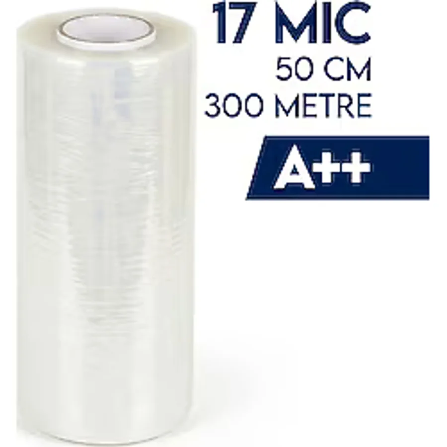 LİNPAŞ BLOWN & CAST EXTRUSION Palet Streç Film 17MIC 50CM x 300MT (Şeffaf) Ultra Güçlü Sarım