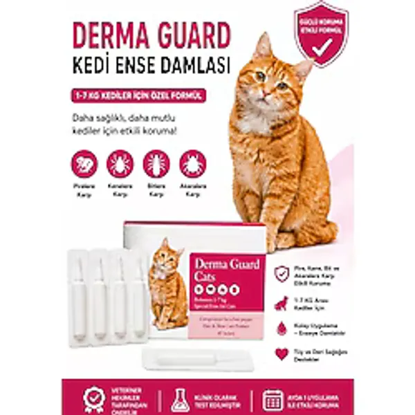 Lion Paw Kedi Dış Parazit Ense Deri Damlası Pire Bit Kene Deri Bakımı İçin Bitkisel Damla 5x1 ml