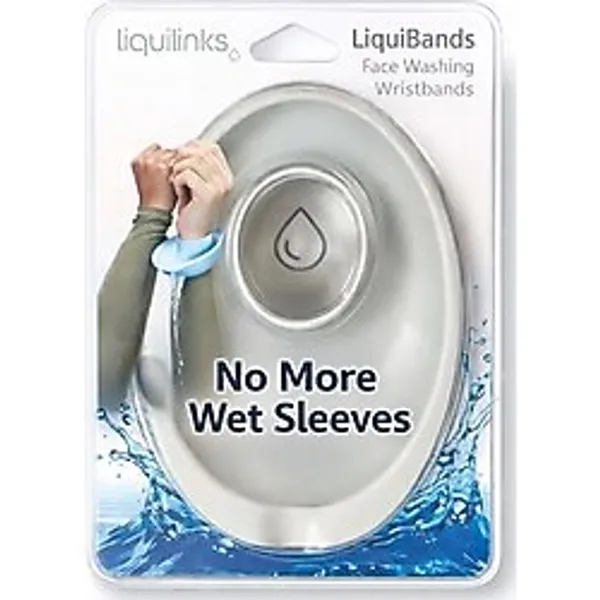 Liquilinks - LiquiBands Yüz Yıkama için Silikon Bilek Bantları - Sizi Kuru Tutan Spa Yüz Yıkama Bileklikleri - 1 Çift Bilek Su Koruması - Genç Kızlar için Temel Güzellik Aksesuarı Güvercin Grisi