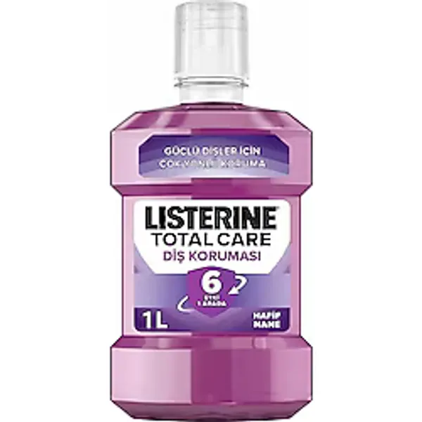 Listerine Total Care 1000 ml Hafif Nane Aromalı Ağız Gargarası Antibakteriyel Etki ile Plak Karşıtı