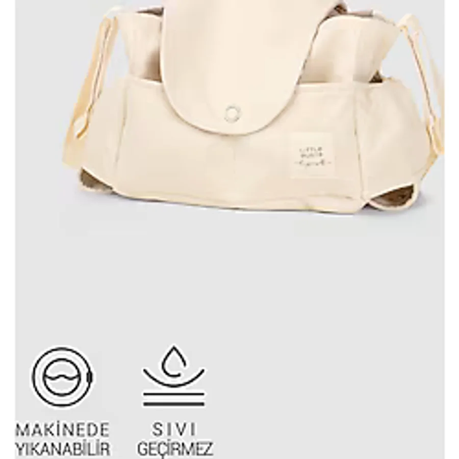 Little Gusto Sıvı Geçirmez Bebek Arabası Organizer Çantası Küçük Pamuk Desenli