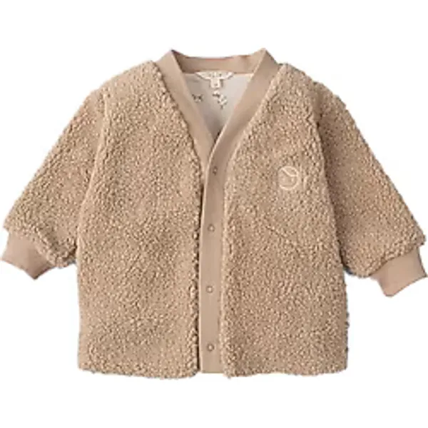 Little Gusto Wellsoft Pamuk Desenli Bej Bebek Hırka