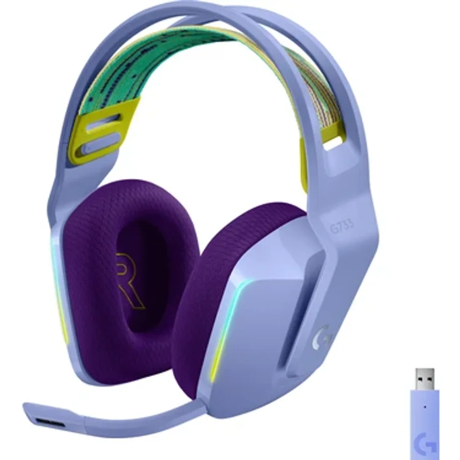 Logitech G733 Lightspeed Lila RGB 7.1 Kablosuz Kulak Üstü Oyuncu Kulaklığı görsel 2