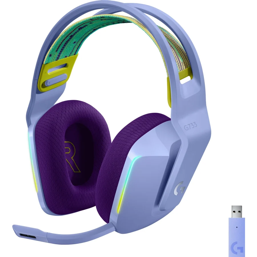 Logitech G733 Lightspeed Lila RGB 7.1 Kablosuz Kulak Üstü Oyuncu Kulaklığı
