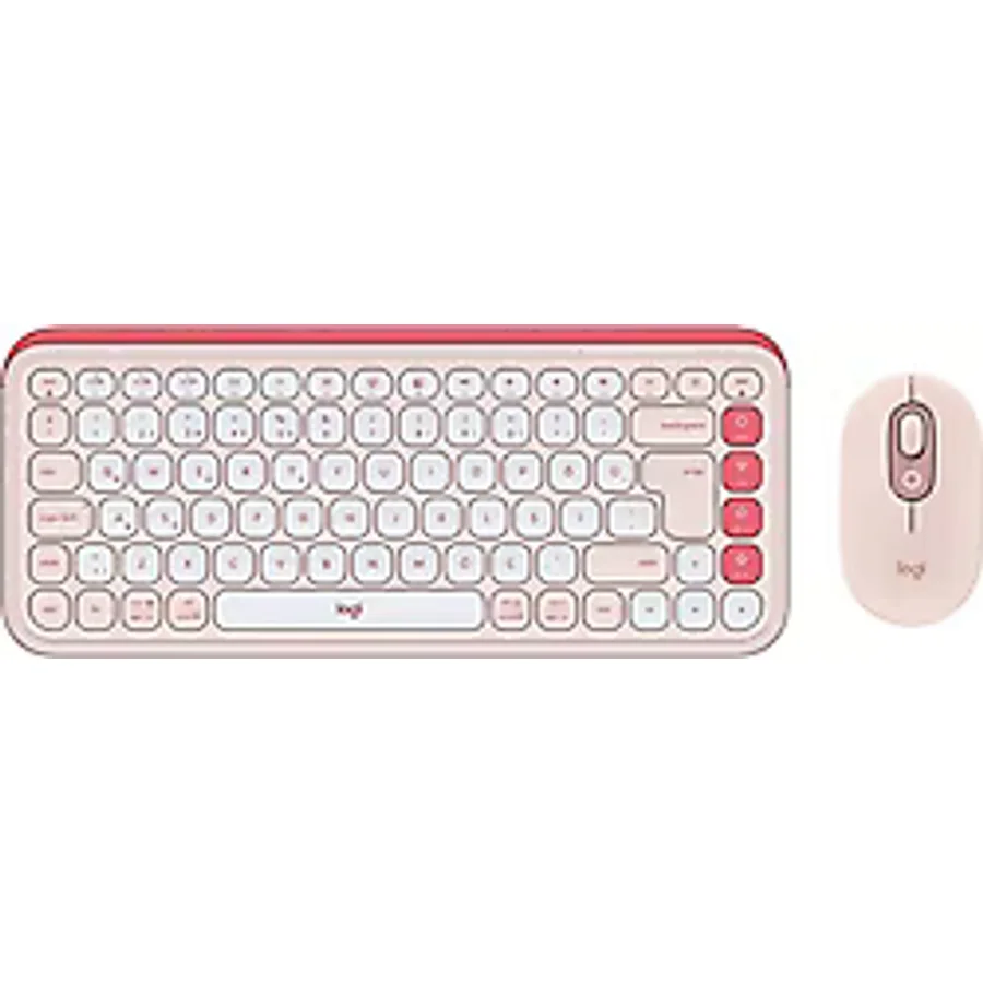 Logitech Pop Icon Combo 920-013077 Pembe Kablosuz Klavye Mouse Seti