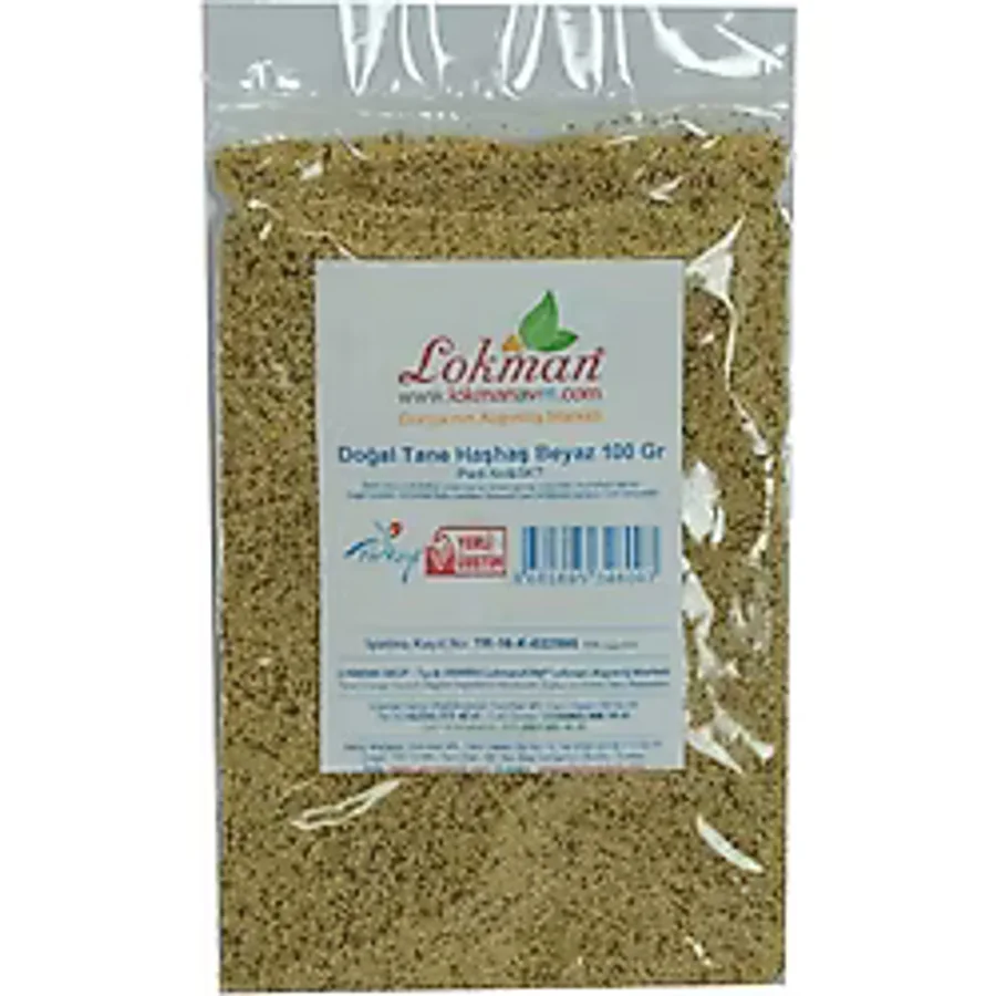 LokmanAvm Beyaz Doğal Tane Haşhaş Tohumu 100 G