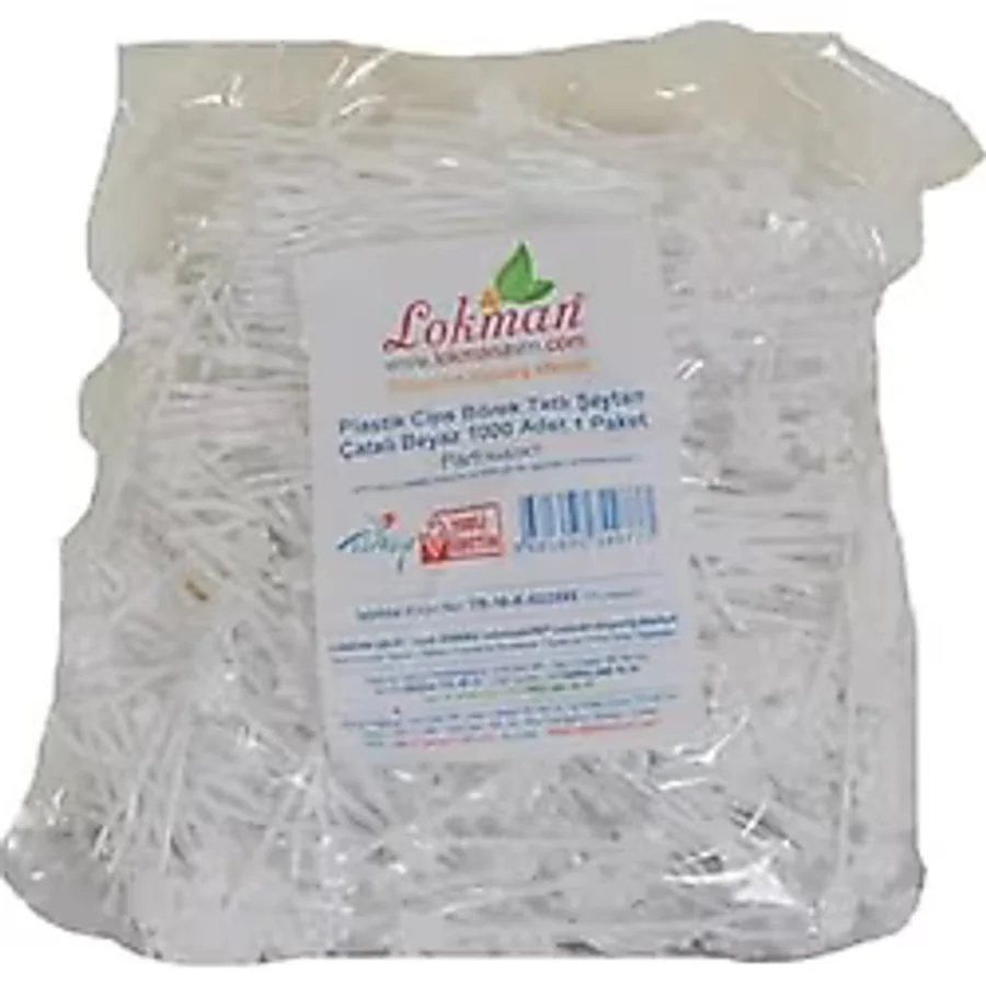 LokmanAVM Plastik Cips Börek Tatlı Şeytan Çatalı Beyaz 1000 Adet 1 Paket