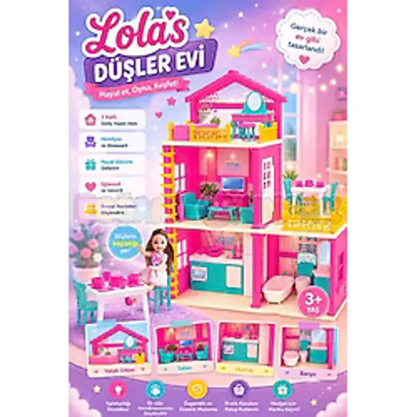 Lola'nın Düşler Evi - Ev Oyuncak - Lola'nın Düşler Ev Seti - Barbie Ev Seti