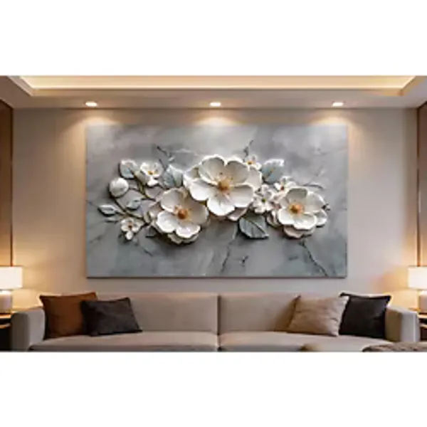 Lona Sanat Krem Beyaz Kabartma Görünümlü Kanvas Duvar Örtüsü Dekoratif Tapestry Duvar Halısı Salon Oda Dekoru 50x70