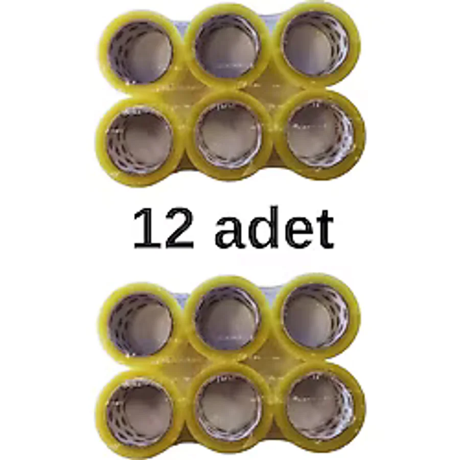 LOREX 12 adet Koli Bandı Şeffaf Akrilik 45 mm x 100 metre
