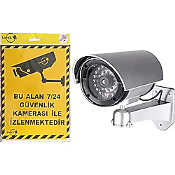 Lorex Caydırıcı Sahte Gece Görüşü Görünümlü Güvenlik Kamerası ve PVC Kamera Uyarı Levhası
