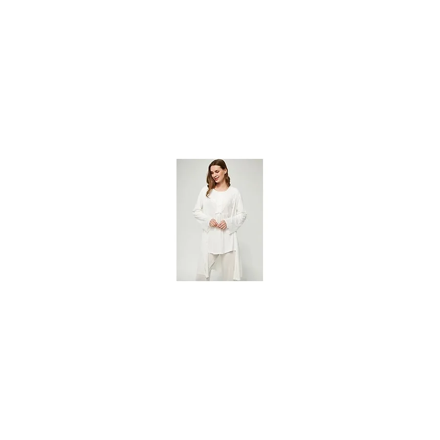 Lorian's Ekru Kadın Uzun Kollu Hamile ve Lohusa Pijama Takımı 3'lü Set - L