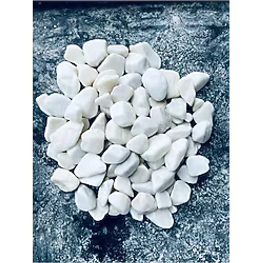 Lorien Beyaz Dolomit Taşı 2 Kg 2-4 Cm Bahçe Süs Taşı, Tamburlanmış Dekorasyon Taşı, Akvaryum Taşı