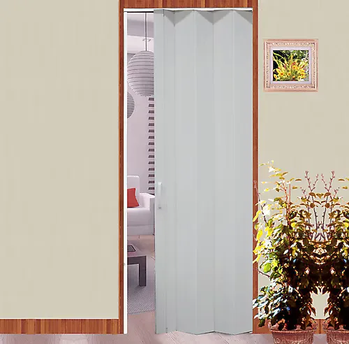 Lorin PVC Camsız Beyaz Akordiyon Kapı