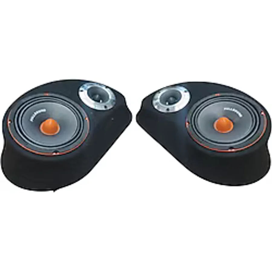 Lostgarage POLYESTERLİ BOŞ PANDİZOT 20 CM HOPARLÖR 10 CM TWEETER YUVALI SİYAH MDF (2 ADET Sağ ve sol )