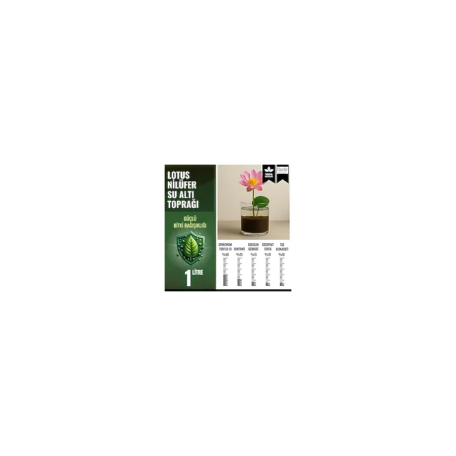 Lotus Çiçeği (Nilüfer) Su Altı Torf Karışımı Toprağı (1 LT Toprak) - 1 adet lotus tohumu hediyeli