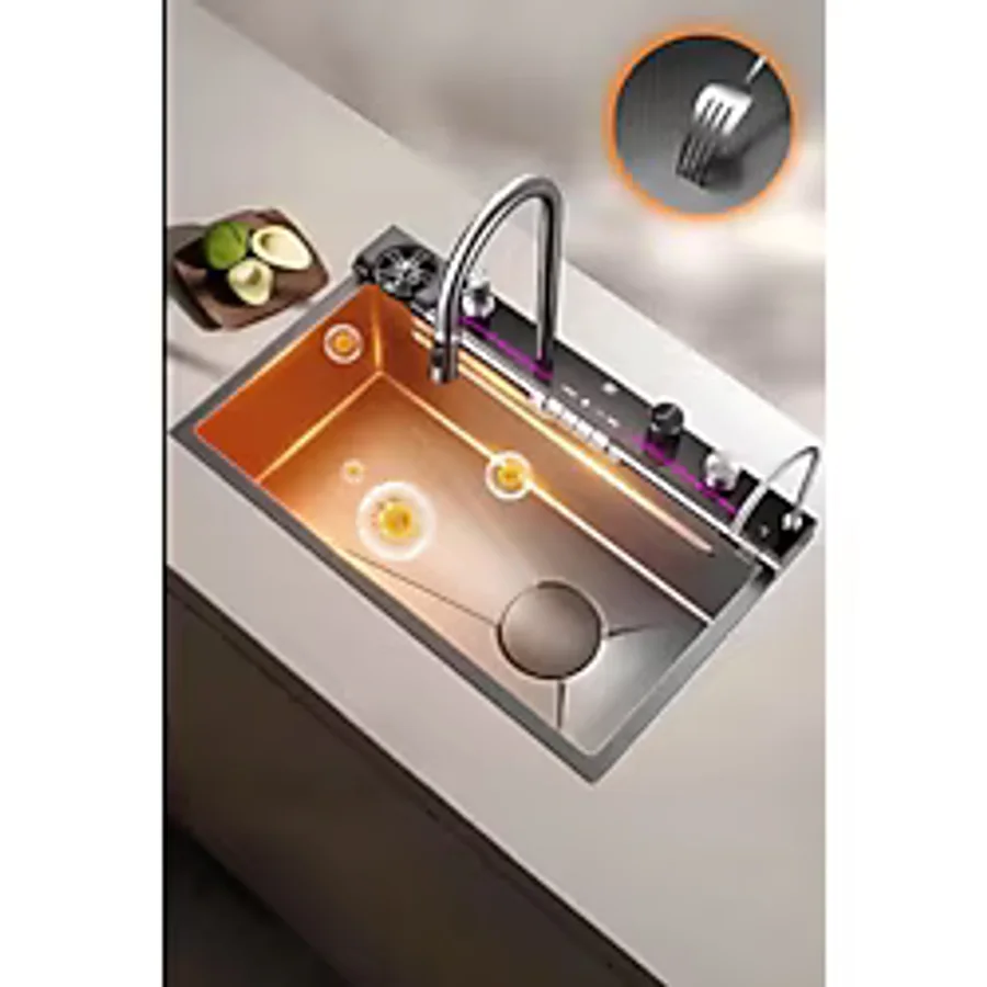Lotus Tech 13 Fonksiyonlu Premium 5 Tuşlu 2 Yıl Güvenceli Akıllı Şelale Evye Honeycamb Petek Doku