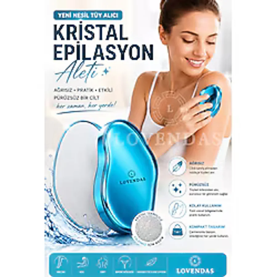 Lovendas Kristal Tüy Alıcı Epilasyon Aleti Epilatör - Acısız Ağrısız Anında Tüyleri Döker