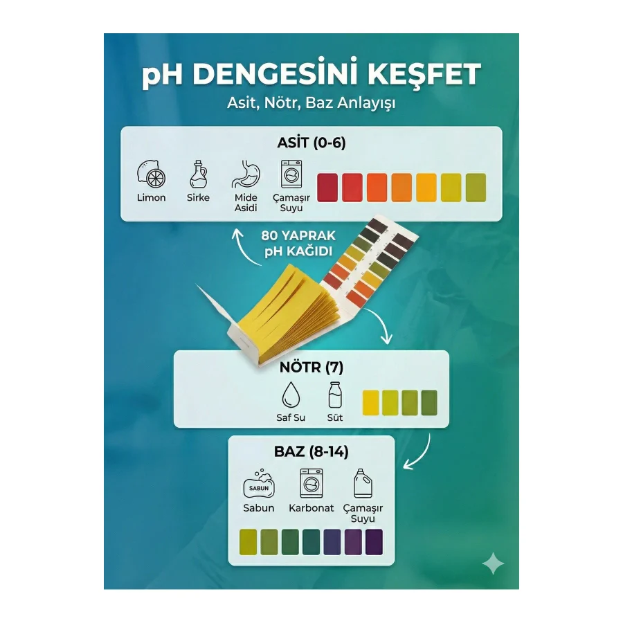 LOVYCO Ph Metre Test Ölçme Turnusol Kağıdı 80 Li