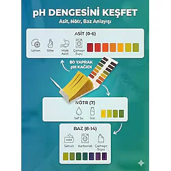 LOVYCO Ph Metre Test Ölçme Turnusol Kağıdı 80 Li