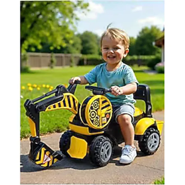 LRS STORE Oyuncak Binilebilir Kepçe Exkavatör Hareketli Dev Boy Oyuncak İş Makinesi 3-6 Yaş