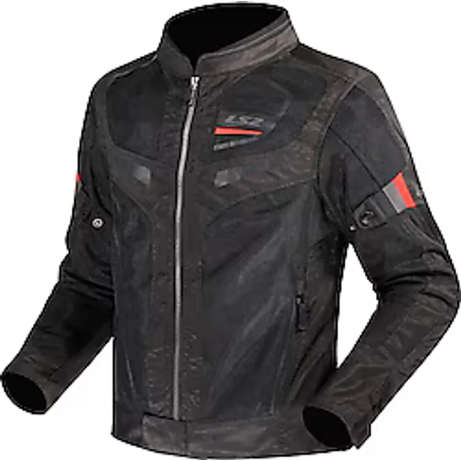 LS2 Blade Air Erkek Siyah-Kırmızı Yazlık Motosiklet Montu