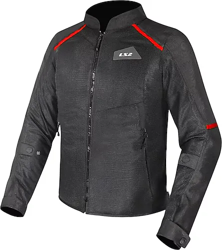 LS2 Breeze Erkek Siyah-Kırmızı Yazlık Motosiklet Montu