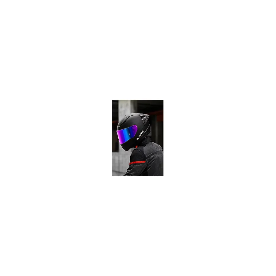 LS2 Rapid 2 Race Mat Siyah Kask (Gökkuşagı vizörlü + Spoıler)