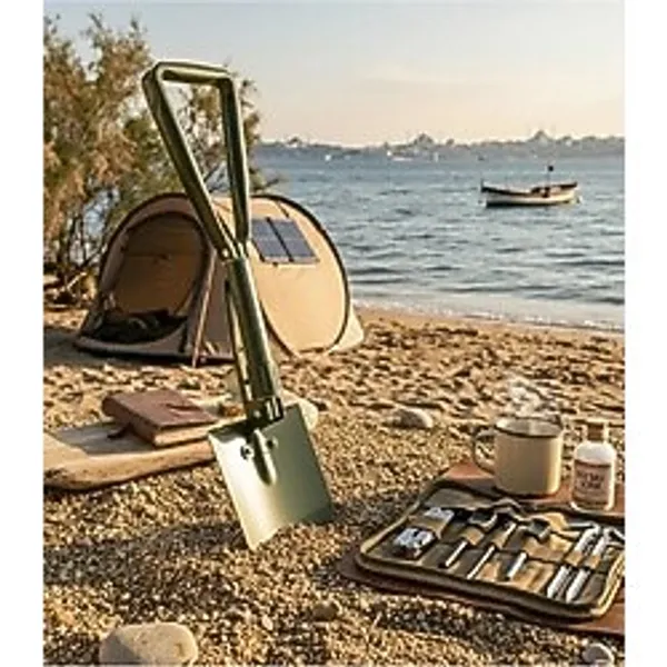 Lstri Kamp Ve Karavan Küreği Portatif Katlanabilir Kürek ( Açık Halde 59 Cm) - Çanta Boy Kürek