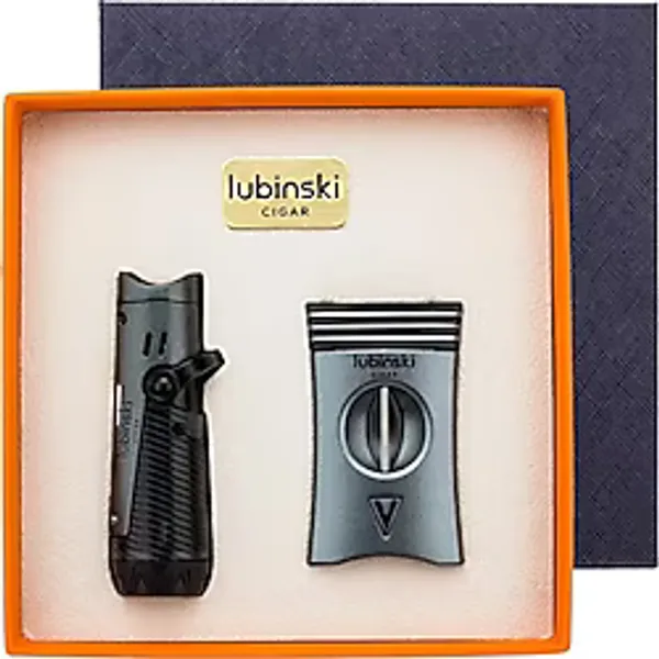 Lubinski Yeni Seri Çakmak Ve Kesici Puro Seti Grey