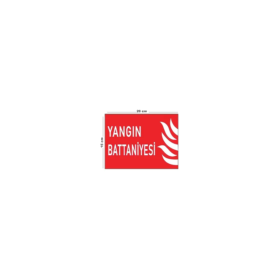 Lucena Metal Yangın Battaniyesi 15 cm x 20 cm Uyarı Levhası Yönlendirme Tabelası