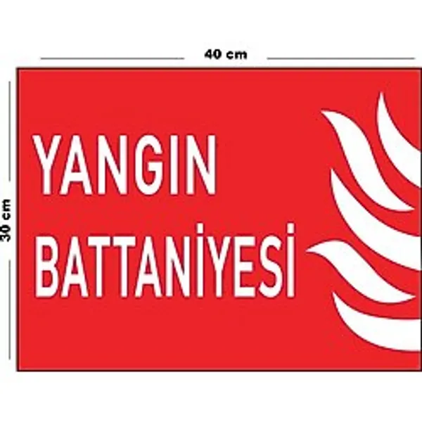 Lucena Metal Yangın Battaniyesi 30 cm x 40 cm A3 Büyüklüğünde Uyarı Levhası Yönlendirme Tabelası