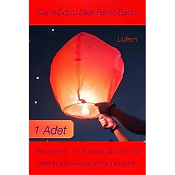 Lufern Dilek Feneri Balonu Gece Ateş Gökyüzü Işığı Uçurtma Yırtılmaz Kaliteli Düğün Nişan Özel Gün