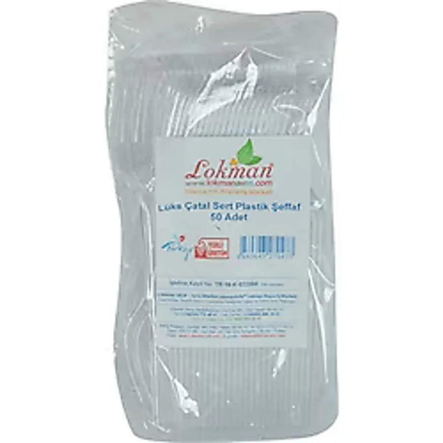 Lüks Çatal Sert Plastik Şeffaf 50 Adet 1 Paket - 1 Adet