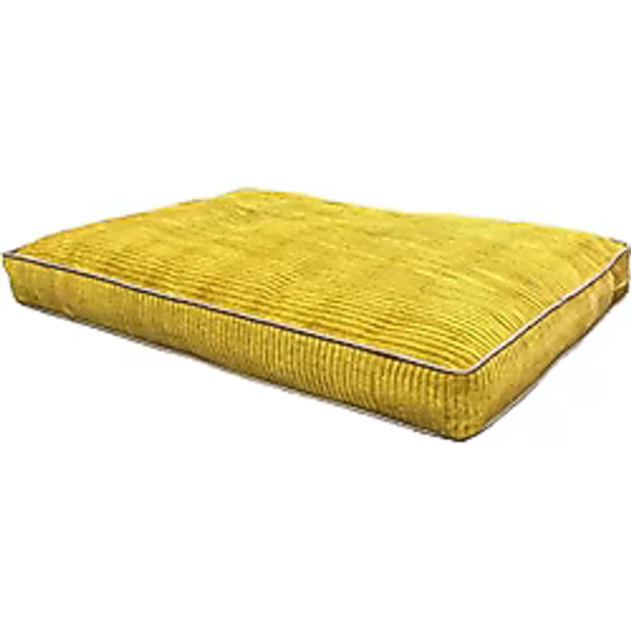 Lüks Dayanıklı Şönil Kumaş Visco Dolgulu Çift Taraflı Ve Fermuarlı Yıkanabilir Köpek Yatağı-XL(70x100x10cm)(FşönilHardal)