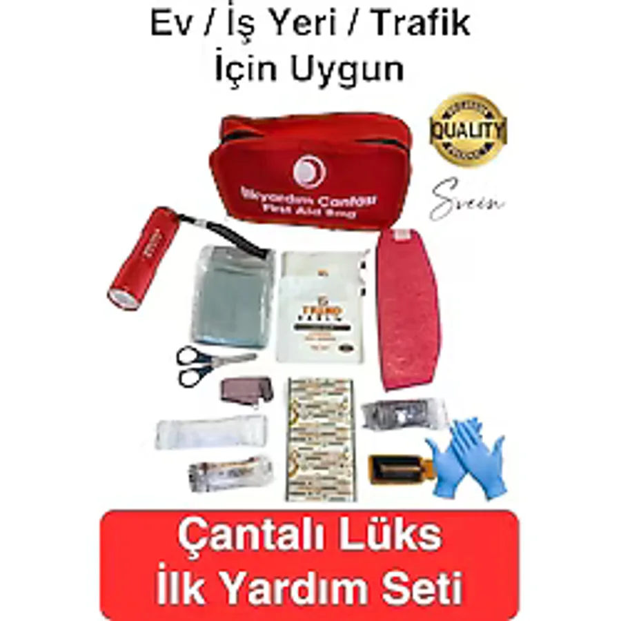 Lüks İlk Yardım Çantası Deprem Afet Acil Durum Müdahale Kiti Araç Ev İşyeri Yerli Üretim Ecza Çanta