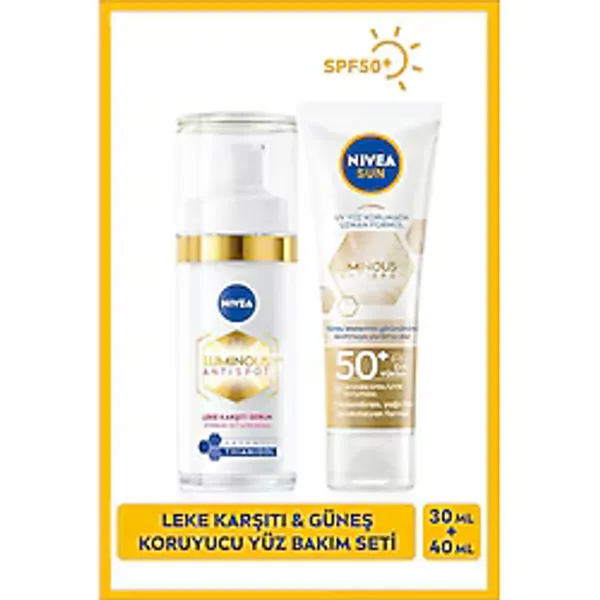 Luminous630 Güneş Koruyucu Yüz Kremi 40ml, Leke Karşıtı Cilt Bakım Serumu 30ml, Seyahat Seti Hediye