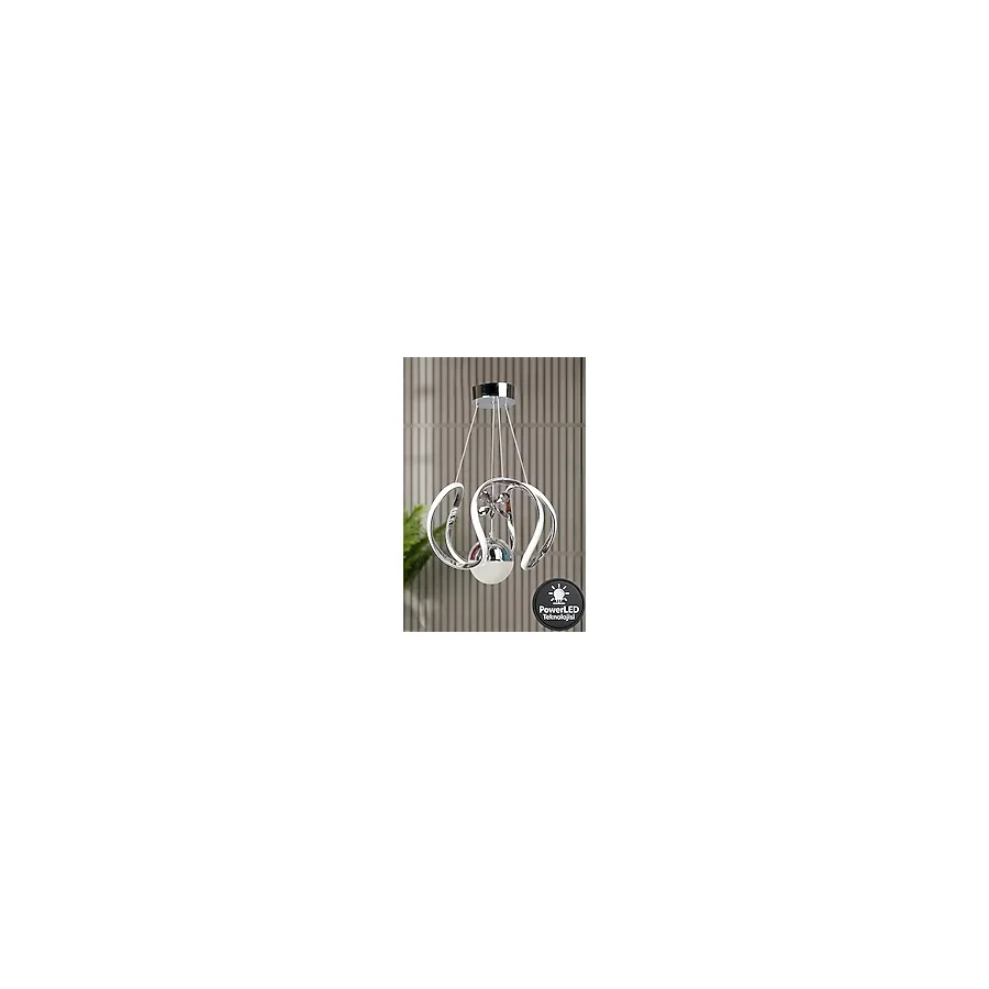 Luna Lighting Clasy Model Krom Kaplama Metal Salon Mutfak Oturma Yatak Odası Modern Led Sarkıt Avize Beyaz Işık