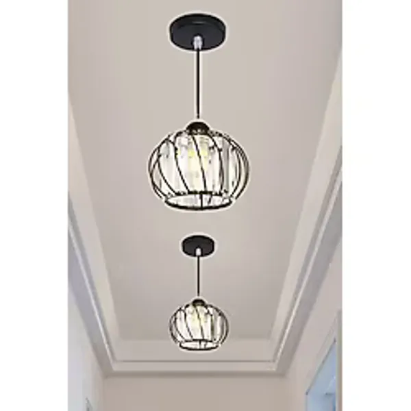 Luna Lighting Quattro Model Siyah Renk Kaplama Metal Kristal Taşlı Salon Oturma Odası Tavan Sarkıt Avize