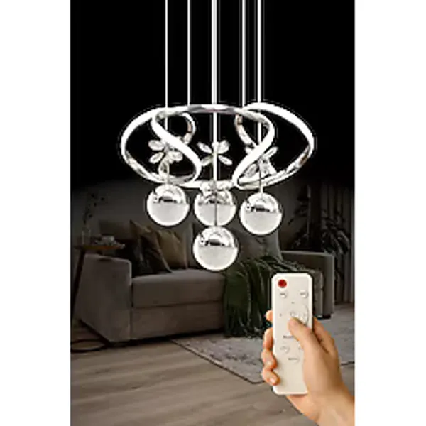 Luna Lighting Yakamoz Model Şık Tarz Modern Salon Yemek Yatak Odası Mutfak Krom Kaplama 3 Renk Ledli Avize
