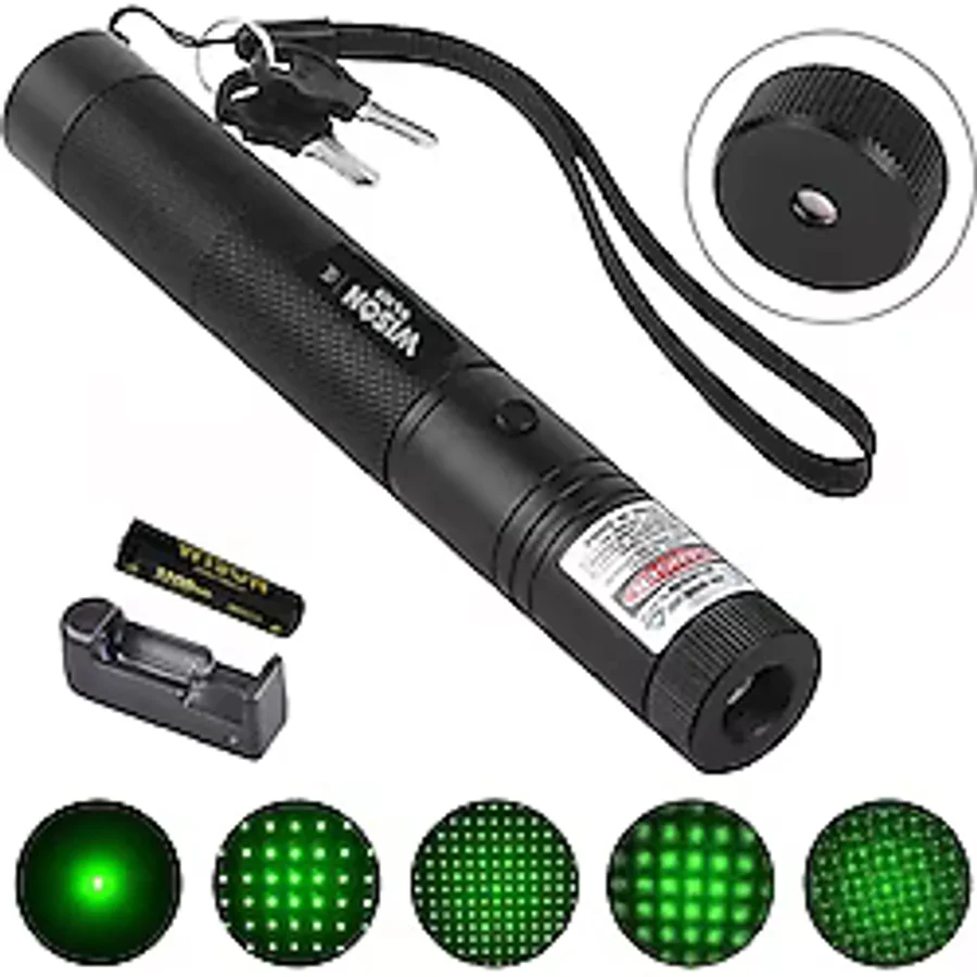 Lunaev Wison WS-503 100MW 3.7V 3200 Mah Desen Başlıklı Şarjlı Yeşil Lazer Pointer (4490)