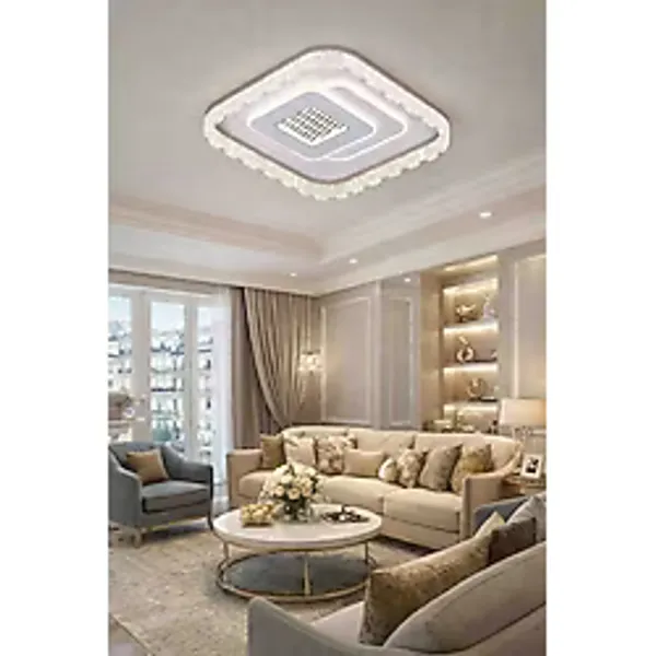 Lunox Avize Lumisquare Modern Kare LED Tavan Avizesi - Salon Oturma Odası Dekoratif Aydınlatma - Beyaz